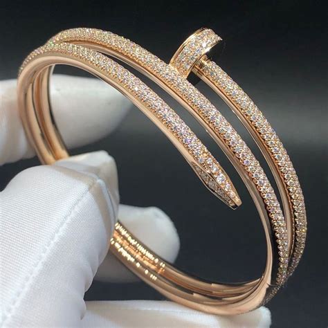 cartier diamond nail bracelet replica|cartier un clou half diamond count.